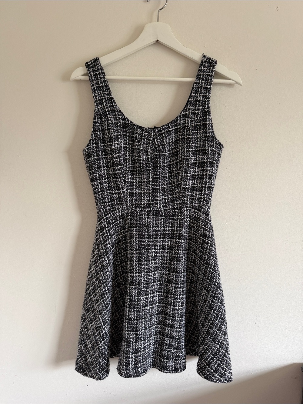 Forever 21 Black & White Tweed Fit-and-Flare Mini Dress